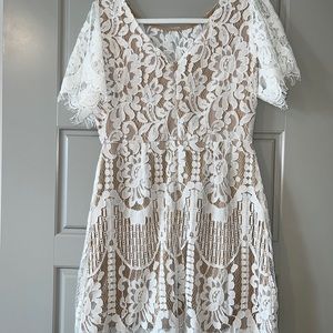 NEVER WORN White Lace Mini Dress